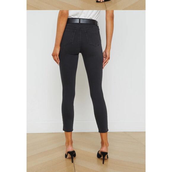L’Agence Margot Skinny Jeans Dark Graphite Black Grey Stretch $270 Size 30 x26L - Picture 4 of 16